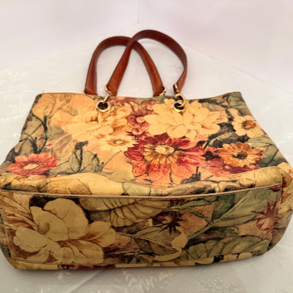 Floral leather hobo bag – Maurizo Taituti - Picture 3 of 11